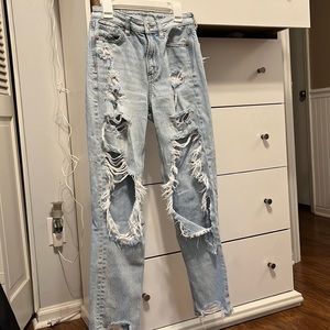 American Eagle distressed mom jeans